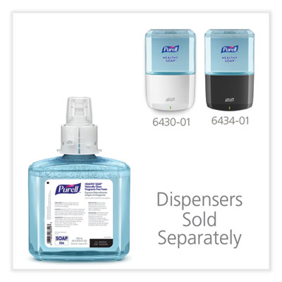 PURELL CLEAN RELEASE Technology HEALTHY SOAP Naturally Clean Foam Refill, For ES6 Dispensers, Fragrance-Free, 1,200 mL, 2/Carton (GOJ647002CT)