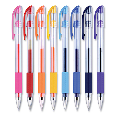 uniball Gel Pen, Stick, Ultra-Fine 0.38 mm, Assorted Ink and Barrel Colors, 8/Pack (UBC2004052)