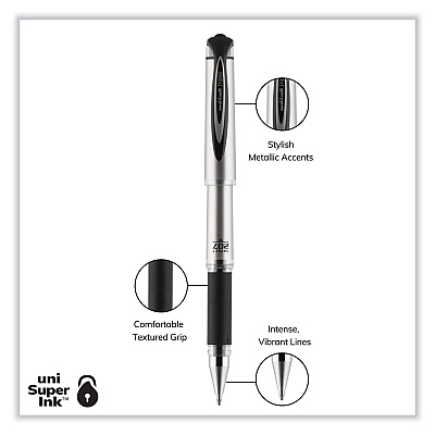 uniball 207 Impact Gel Stick Pen Refills, Bold 1 mm Conical Tip, Black Ink, 2/Pack (UBC65808)
