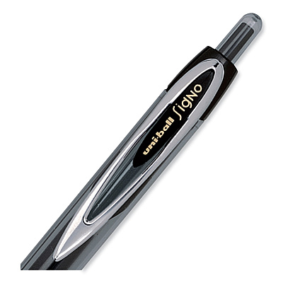 uniball 207 Signo Gel Ultra Micro Gel Pen, Retractable, Extra-Fine 0.38 mm, Black Ink, Clear/Black Barrel (UBC1790922)
