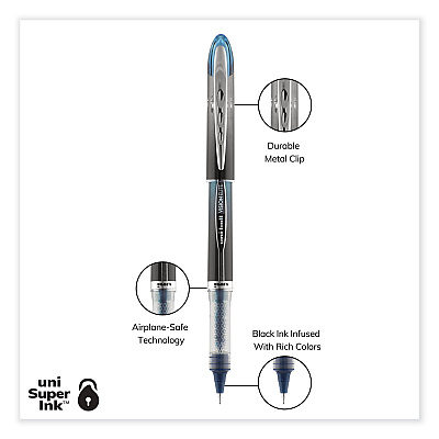 uniball VISION ELITE BLX Series Hybrid Gel Pen, Stick, Fine 0.5 mm, Assorted Ink and Barrel Colors, 5/Pack (UBC1832410)