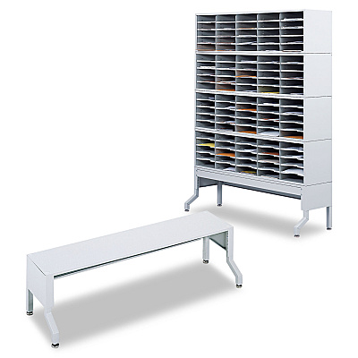 Safco E-Z Sort Satellite Mail Station Base, 57.5 x 18.25 x 14 to 19, Gray (SAF7756GR)