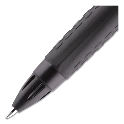 uniball 307 Gel Pen, Retractable, Fine 0.5 mm, Blue Ink, Black Barrel, Dozen (UBC1947088)