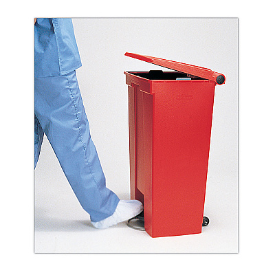 Rubbermaid Commercial Indoor Utility Step-On Waste Container, 23 gal, Plastic, Red (RCP6146RED)