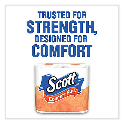 Scott ComfortPlus Toilet Paper, Mega Roll, Septic Safe, 1-Ply, White, 425 Sheets/Roll, 12 Rolls/Pack (KCC54245)