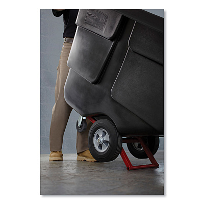 Rubbermaid Commercial Rotomolded Tilt Truck, 202 gal, 450 lb Capacity, Plastic, Black (RCP1304BLA)