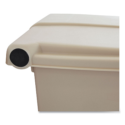 Rubbermaid Commercial Indoor Utility Step-On Waste Container, 12 gal, Plastic, Beige (RCP6144BEI)