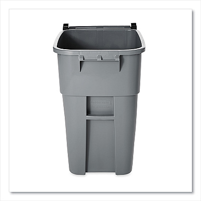 Rubbermaid Commercial Square Brute Rollout Container, 50 gal, Molded Plastic, Gray (RCP9W27GY)