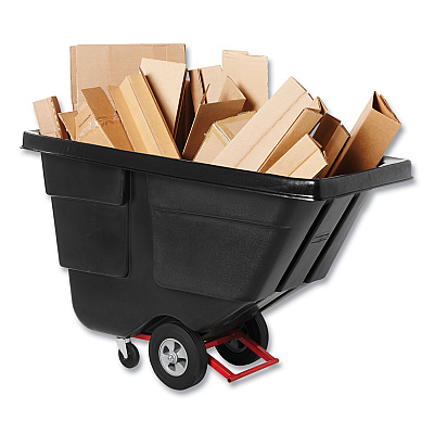Rubbermaid Commercial Rotomolded Tilt Truck, 202 gal, 450 lb Capacity, Plastic, Black (RCP1304BLA)