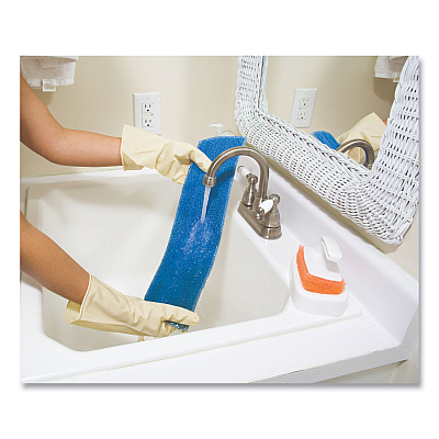 Rubbermaid Commercial Economy Wet Mopping Pad, Microfiber, 18", Blue (RCPQ409BLUEA)