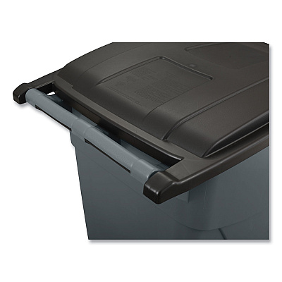 Rubbermaid Commercial Square Brute Rollout Container, 50 gal, Molded Plastic, Gray (RCP9W27GY)