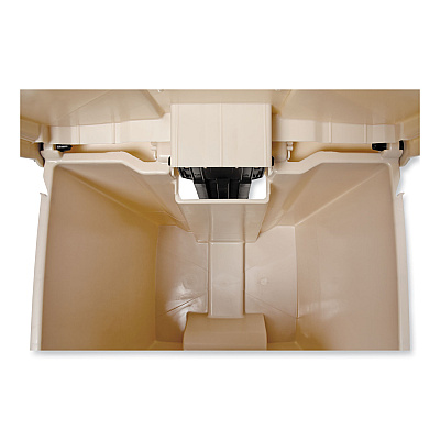 Rubbermaid Commercial Indoor Utility Step-On Waste Container, 12 gal, Plastic, Beige (RCP6144BEI)