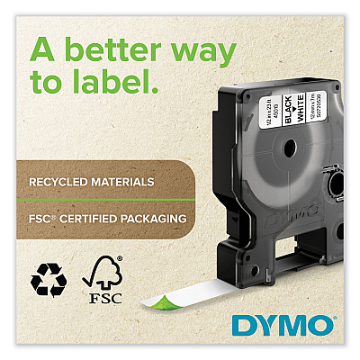 DYMO D1 High-Performance Polyester Perm Label Tape, 0.5" x 10 ft, Black on Neon, 2/Pack (DYM1933238)