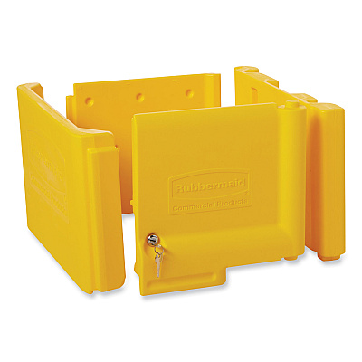 Locking Cabinet, For Rubbermaid Commercial Cleaning Carts, Yellow (RCP6181YEL)
