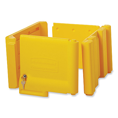 Locking Cabinet, For Rubbermaid Commercial Cleaning Carts, Yellow (RCP6181YEL)