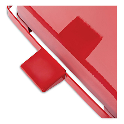 Rubbermaid Commercial Defenders Heavy-Duty Steel Step Can, 4 gal, Steel, Red (RCPST7EPLRED)