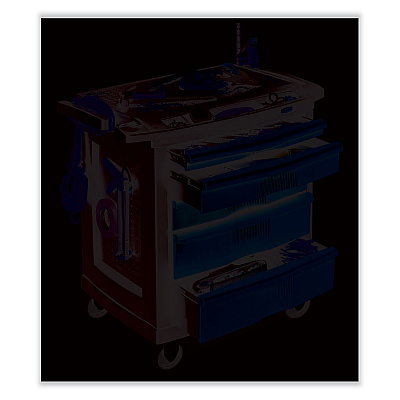 Rubbermaid Commercial Five-Drawer Mobile Workcenter, 32.63w x 19.9d x 33.5h, Black Plastic Top (RCP773488)