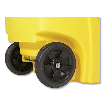 Rubbermaid Commercial Square Brute Rollout Container, 50 gal, Molded Plastic, Yellow (RCP9W27YEL)