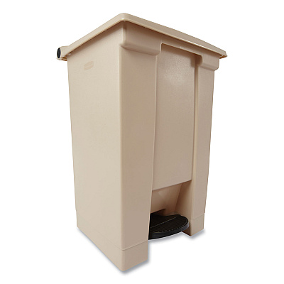 Rubbermaid Commercial Indoor Utility Step-On Waste Container, 12 gal, Plastic, Beige (RCP6144BEI)