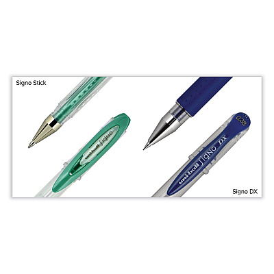 uniball Gel Pen, Stick, Assorted Sizes, Assorted Ink and Barrel Colors, 24/Pack (UBC2004056)