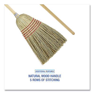 Boardwalk Parlor Broom, Yucca/Corn Fiber Bristles, 55.5" Overall Length, Natural (BWK926YEA)