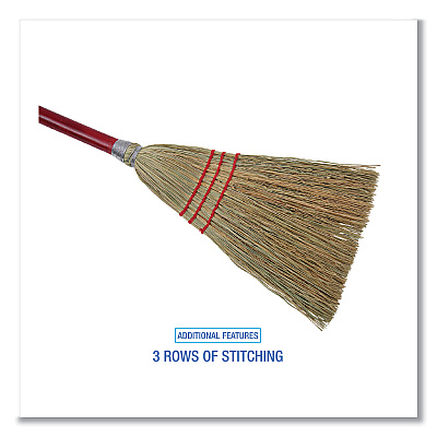 Boardwalk Corn Fiber Lobby/Toy Broom, Corn Fiber Bristles, 39" Overall Length, Red, 12/Carton (BWK951TCT)
