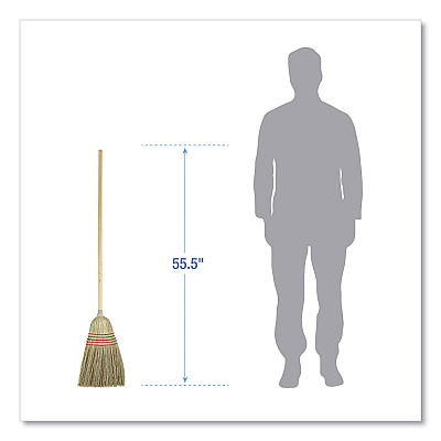 Boardwalk Parlor Broom, Yucca/Corn Fiber Bristles, 55.5" Overall Length, Natural (BWK926YEA)