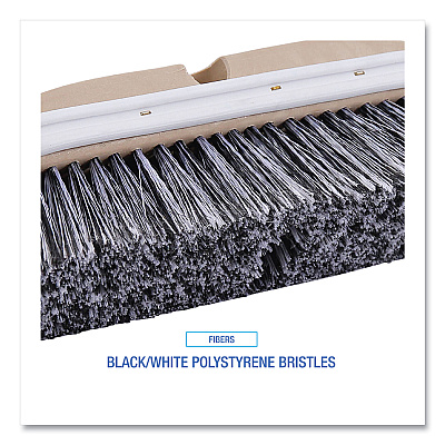 Boardwalk Polystyrene Vehicle Brush with Vinyl Bumper, Black/White Polystyrene Bristles, 10" Brush (BWK8410)