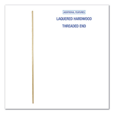 Boardwalk Threaded End Broom Handle, Lacquered Wood, 0.94" dia x 60", Natural (BWK122)