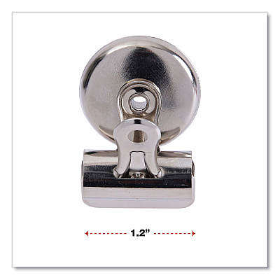 Universal Bulldog Magnetic Clips, Small, Nickel, 18/Pack (UNV31260)