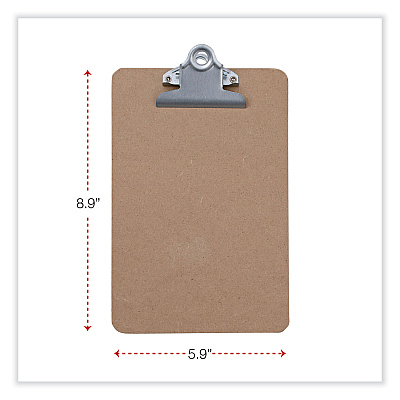 Universal Hardboard Clipboard, 0.75" Clip Capacity, Holds 5 x 8 Sheets, Brown, 3/Pack (UNV05610VP)