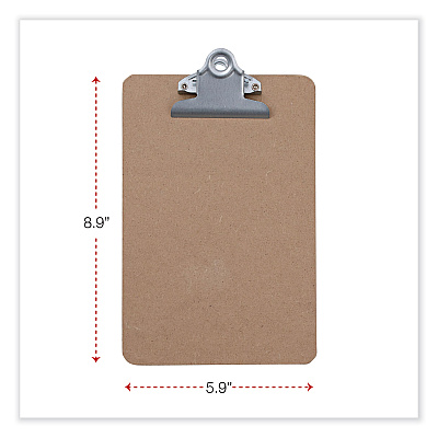 Universal Hardboard Clipboard, 0.75" Clip Capacity, Holds 5 x 8 Sheets, Brown (UNV05610)