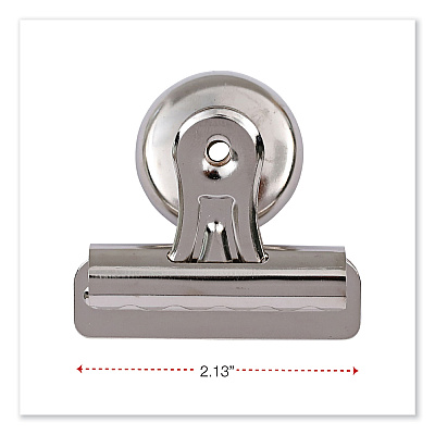 Universal Bulldog Magnetic Clips, Medium, Nickel, 12/Pack (UNV31261)