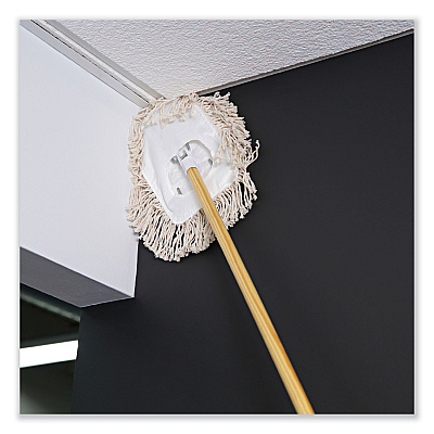 Boardwalk Wedge Dust Mop Head Frame/Lacquered Wood Handle, 0.94" dia x 48" Length, Natural (BWK1492)