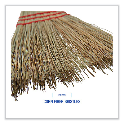 Boardwalk Corn Fiber Lobby/Toy Broom, Corn Fiber Bristles, 39" Overall Length, Red (BWK951TEA)