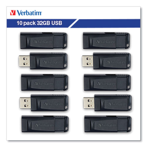 Verbatim Store 'n' Go USB Flash Drive Business Bulk, 32 GB, Black, 10/Pack (70893)