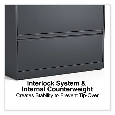 Alera Lateral File, 2 Legal/Letter/A4/A5-Size File Drawers, Charcoal, 36" x 18.63" x 28" (ALEHLF3629CC)