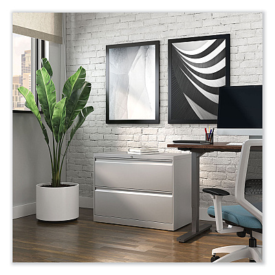 Alera Lateral File, 2 Legal/Letter-Size File Drawers, Light Gray, 36" x 18.63" x 28" (ALEHLF3629LG)