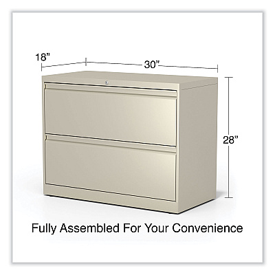 Alera Lateral File, 2 Legal/Letter-Size File Drawers, Putty, 36" x 18.63" x 28" (ALEHLF3629PY)