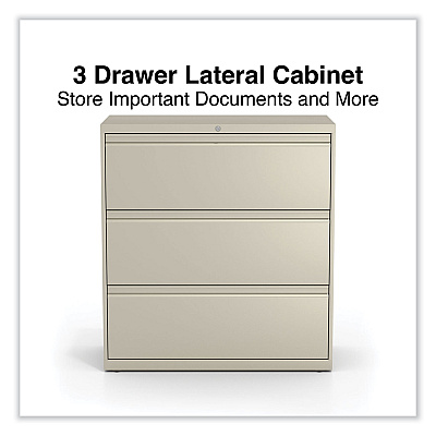 Alera Lateral File, 3 Legal/Letter/A4/A5-Size File Drawers, Putty, 36" x 18.63" x 40.25" (ALEHLF3641PY)
