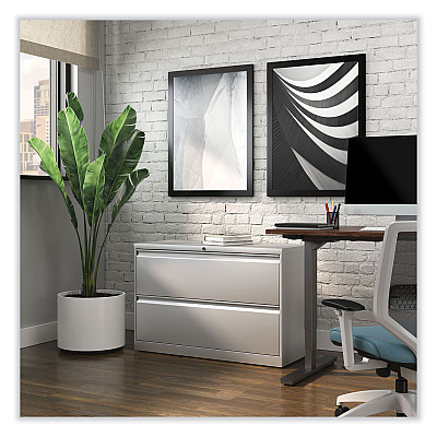 Alera Lateral File, 2 Legal/Letter-Size File Drawers, Light Gray, 42" x 18.63" x 28" (ALEHLF4229LG)