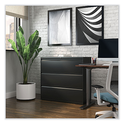 Alera Lateral File, 3 Legal/Letter/A4/A5-Size File Drawers, Black, 42" x 18.63" x 40.25" (ALEHLF4241BL)