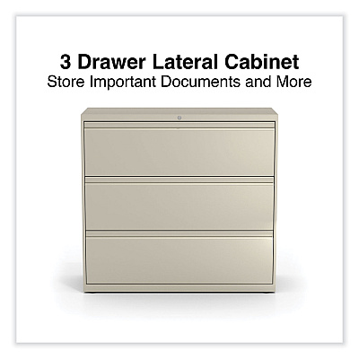 Alera Lateral File, 3 Legal/Letter/A4/A5-Size File Drawers, Putty, 42" x 18.63" x 40.25" (ALEHLF4241PY)