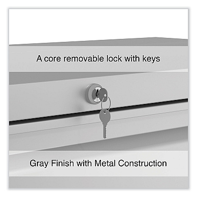 Alera Lateral File, 4 Legal/Letter-Size File Drawers, Light Gray, 42" x 18.63" x 52.5" (ALEHLF4254LG)