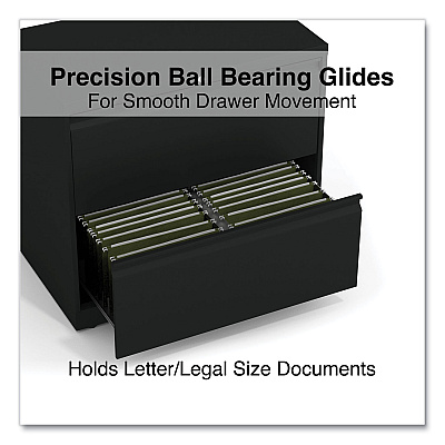 Alera Lateral File, 2 Legal/Letter-Size File Drawers, Black, 30" x 18.63" x 28" (ALEHLF3029BL)