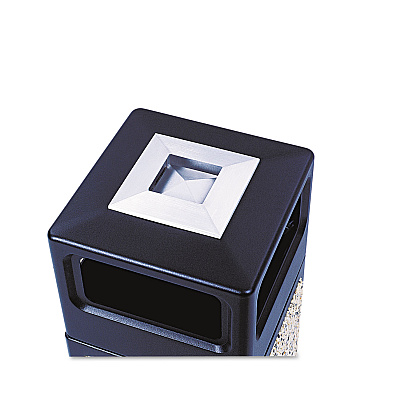 Safco Canmeleon Aggregate Panel Receptacles, 15 gal, Polyethylene/Stainless Steel, Black (SAF9470NC)