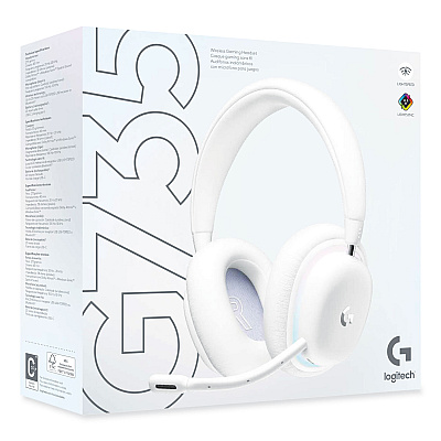 Logitech G735 Wireless Gaming Binaural Over The Head Headset, White (981001082)