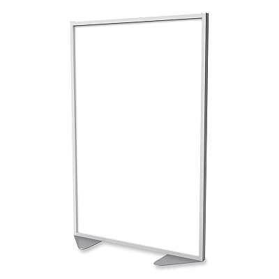 Ghent Floor Partition with Aluminum Frame, 48.06 x 2.04 x 53.86, White (GHEMP544820)