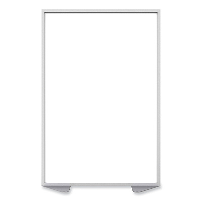 Ghent Floor Partition with Aluminum Frame, 48.06 x 2.04 x 71.86, White (GHEMP724820)