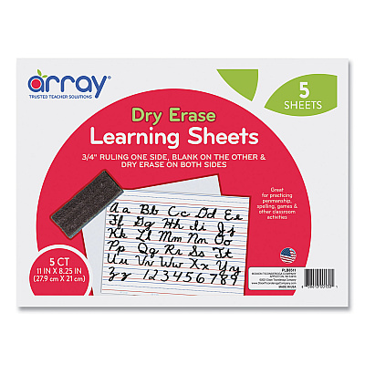 Pacon GoWrite! Dry Erase Learning Boards, 8.25 x 11, White Surface, 5/Pack (PACLB8511)